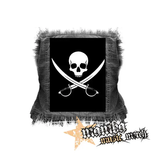 PIRATE SKULL - chrbtová nášivka (36 x 27 cm)