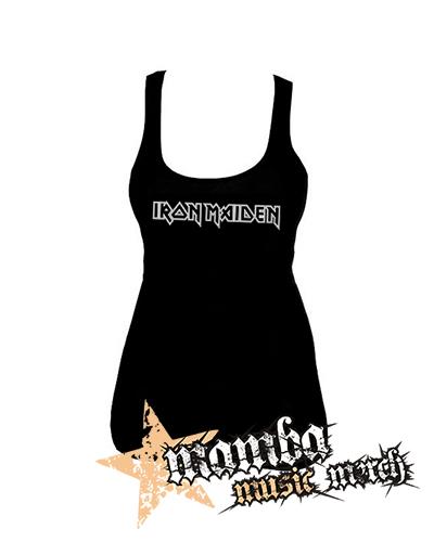 IRON MAIDEN - Logo White - Ladies Vest Top