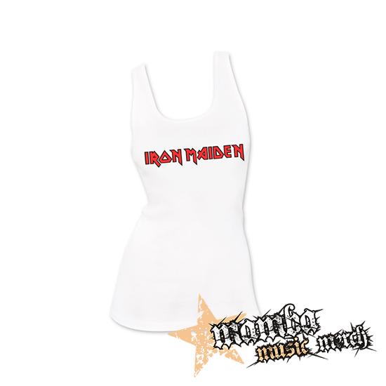 IRON MAIDEN - Logo Red Black - Ladies Vest Top - biele