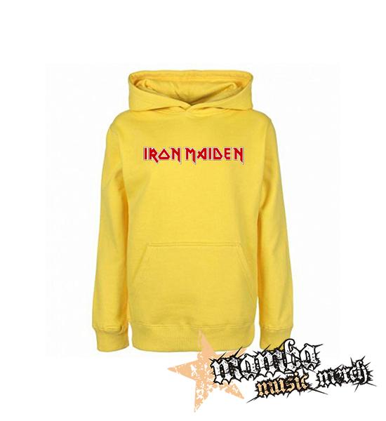 IRON MAIDEN - Logo Red White - žltá detská mikina