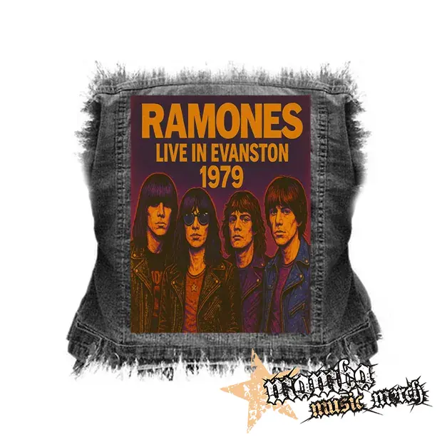 RAMONES - Live in Evanston 1979 - chrbtová nášivka (36 x 27 cm)