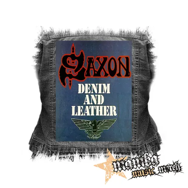 SAXON - Denim And Leather - chrbtová nášivka (36 x 27 cm)