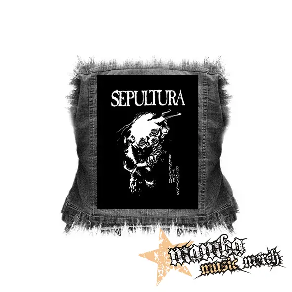 SEPULTURA - Beneath The Remains White - chrbtová nášivka (36 x 27 cm)