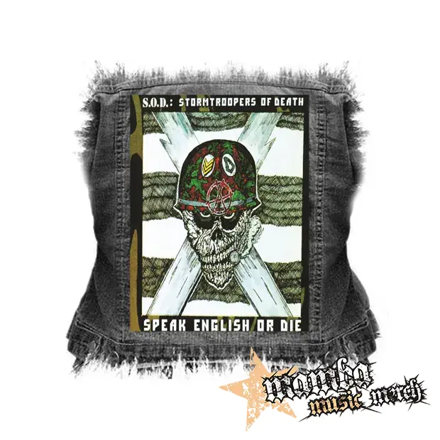 SOD - Speak English or Die - chrbtová nášivka (36 x 27 cm)