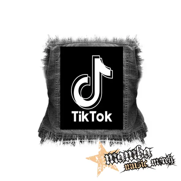 TIK TOK - Double Logo - chrbtová nášivka (36 x 27 cm)