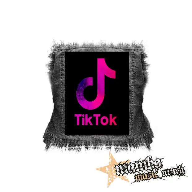 TIK TOK - Logo Rainbow - chrbtová nášivka (36 x 27 cm)