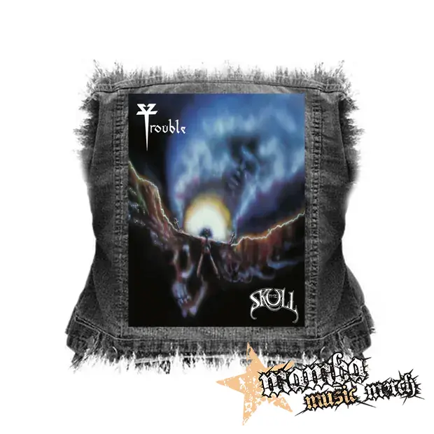 TROUBLE - The Skull - chrbtová nášivka (36 x 27 cm)