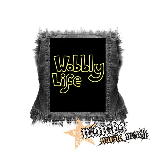 WOBBLY LIFE - Logo Yellow - chrbtová nášivka (36 x 27 cm)