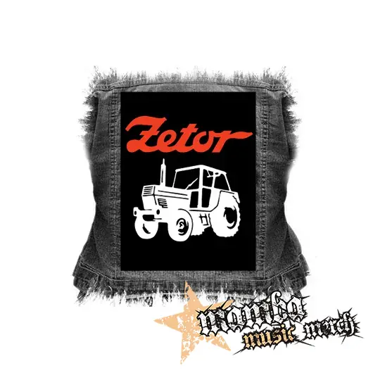 ZETOR - Červené logo a traktor - chrbtová nášivka (36 x 27 cm)
