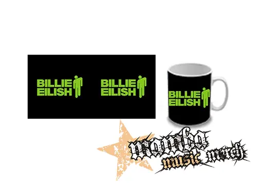 Hrnček - BILLIE EILISH - Logo And Stickman