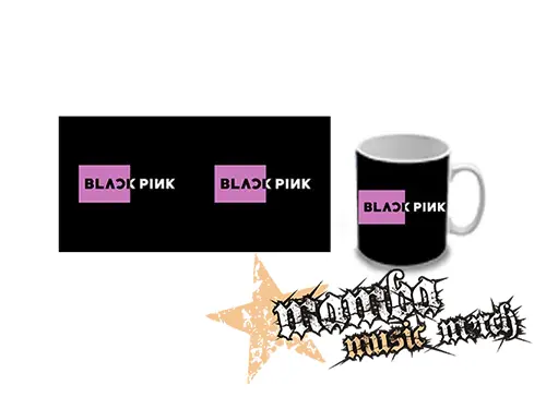 Hrnček - BLACKPINK - Pink Square Crest B&W
