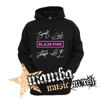 BLACKPINK - Logo & Signature - čierna detská mikina
