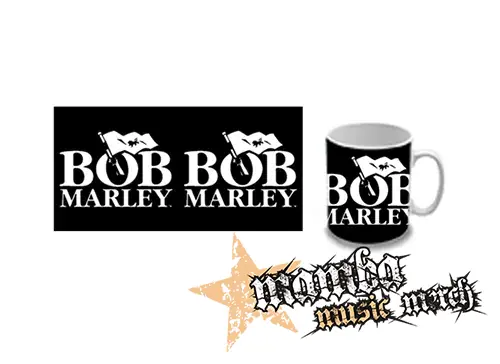 Hrnček - BOB MARLEY - Logo & Flag