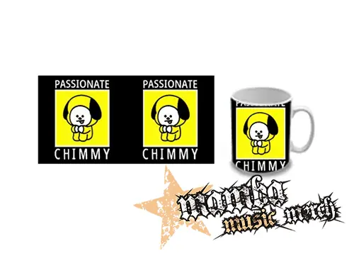 Hrnček - BT21 - Passionate Chimmy NA ČIERNE