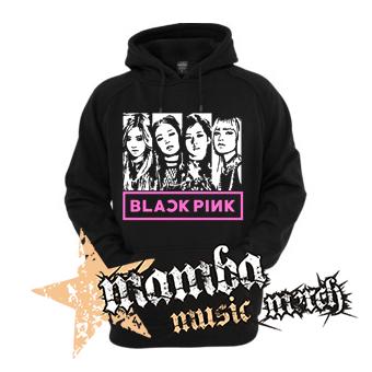 BLACKPINK - Logo & Band - čierna detská mikina