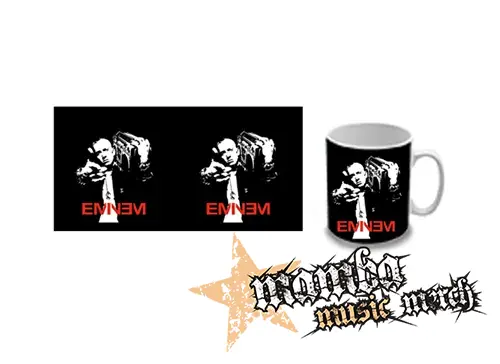 Hrnček - EMINEM - Logo & Portrait na ČIERNE