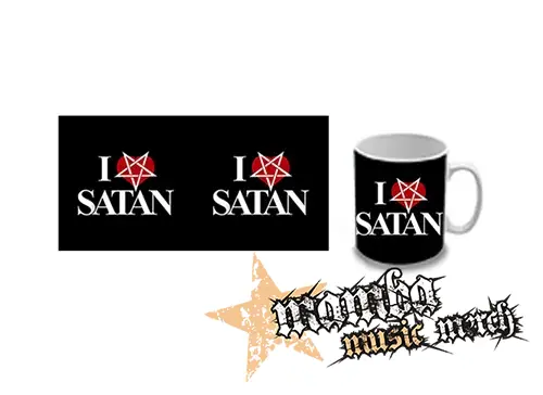 Hrnček - I LOVE SATAN - Pentagram Heart