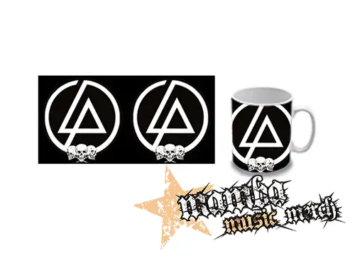 Hrnček - LINKIN PARK - Brown Logo And Skulls