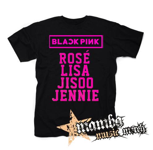BLACKPINK - Logo And Names - čierne detské tričko