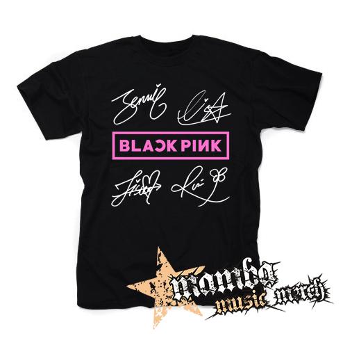 BLACKPINK - Logo & Signature - čierne detské tričko