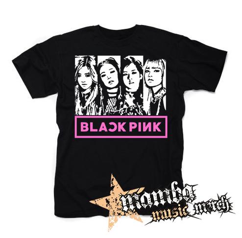 BLACKPINK - Logo & Band - čierne detské tričko