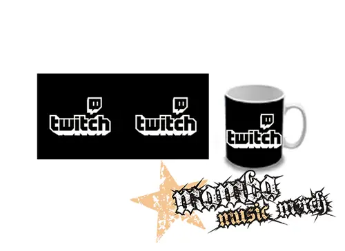 Hrnček - TWITCH - White Logo Sign