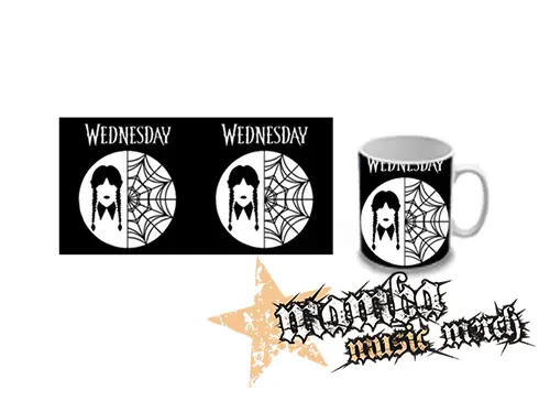 Hrnček - WEDNESDAY - Addams Braids & Spiderweb Motive