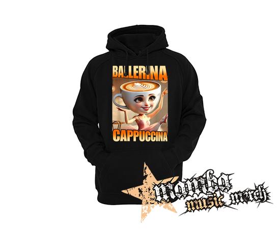 BALLERINA CAPPUCCINA - Italian Brainrot Meme - čierna detská mikina