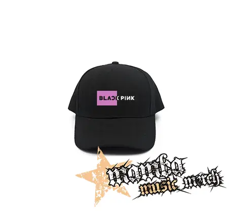 BLACKPINK - Pink Square Crest B&W - čierna šiltovka