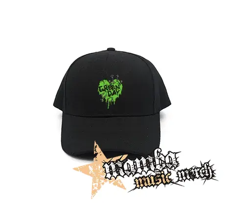 GREEN DAY - Green Heart - čierna šiltovka