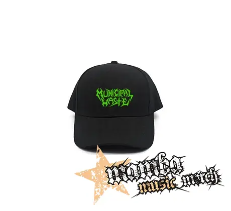 MUNICIPAL WASTE - Logo Green - čierna šiltovka