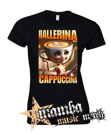 BALLERINA CAPPUCCINA - Italian Brainrot Meme - čierne dámske tričko