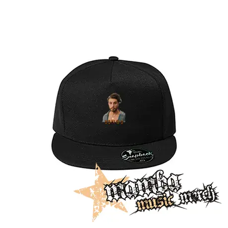 BBNO$ - Portrait Logo Fire - čierna šiltovka model "Snapback"