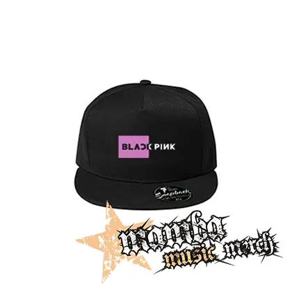 BLACKPINK - Pink Square Crest B&W - čierna šiltovka model "Snapback"
