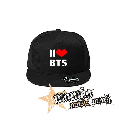 I LOVE BTS - čierna šiltovka model "Snapback"