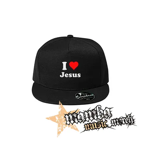 I LOVE JESUS - čierna šiltovka model "Snapback"