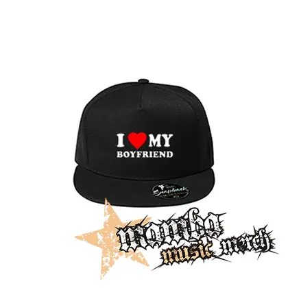 I LOVE MY BOYFRIEND - čierna šiltovka model "Snapback"