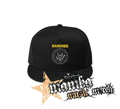 RAMONES - Yellow Logo White Symbol - čierna šiltovka model "Snapback"