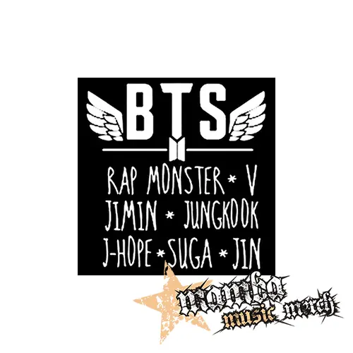 BTS - BANGTAN BOYS - Logo And Names - Podložka pod pohár