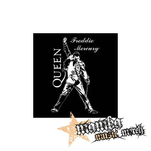 FREDDIE MERCURY - Logo & Portrait na ČIERNE - Podložka pod pohár