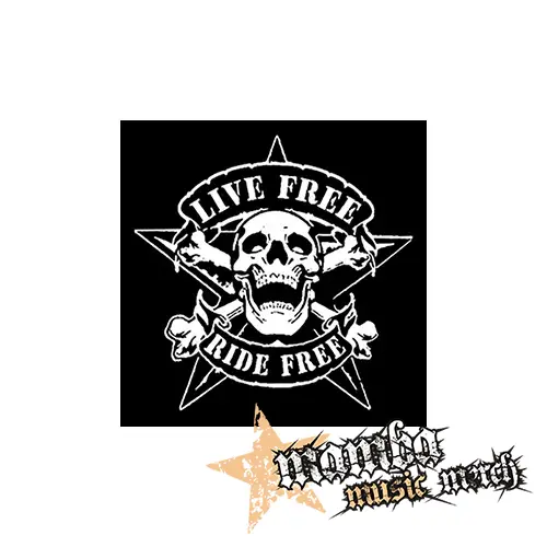 LIVE FREE RIDE FREE - Skull Pentagram - Podložka pod pohár