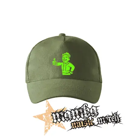 FALLOUT - Vault Boy Green - olivová šiltovka "khaki"