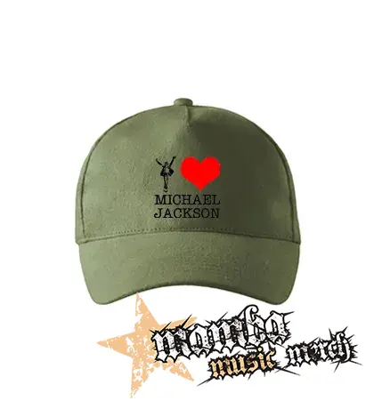 I LOVE MICHAEL JACKSON - olivová šiltovka "khaki"