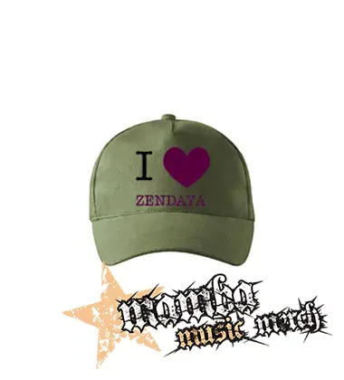 I LOVE ZENDAYA - olivová šiltovka "khaki"