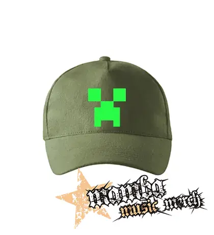 MINECRAFT - Green Creeper - olivová šiltovka "khaki"