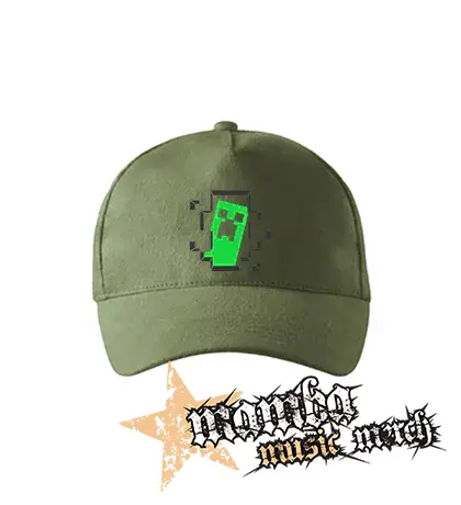 MINECRAFT - Hello I´m Creeper - olivová šiltovka "khaki"