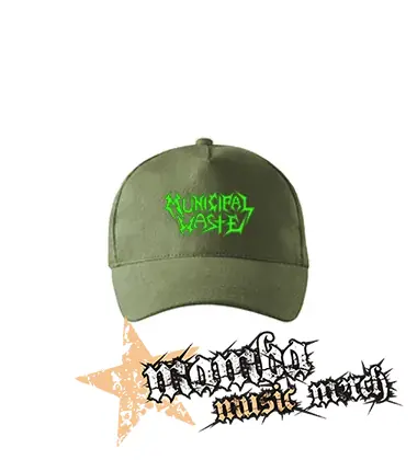MUNICIPAL WASTE - Logo Green - olivová šiltovka "khaki"