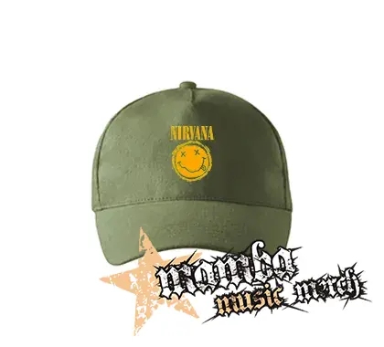 NIRVANA - Grunge Smile - olivová šiltovka "khaki"