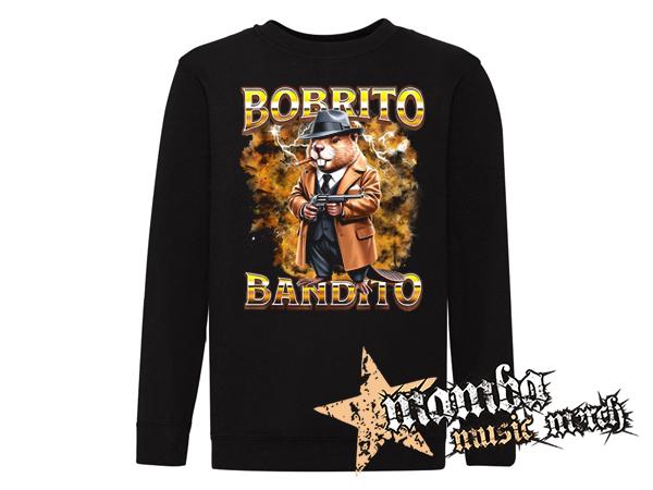 BOBRITO BANDITO - čierna detská mikina bez kapuce