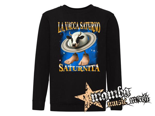 LA VACCA SATURNO SATURNITA - čierna detská mikina bez kapuce